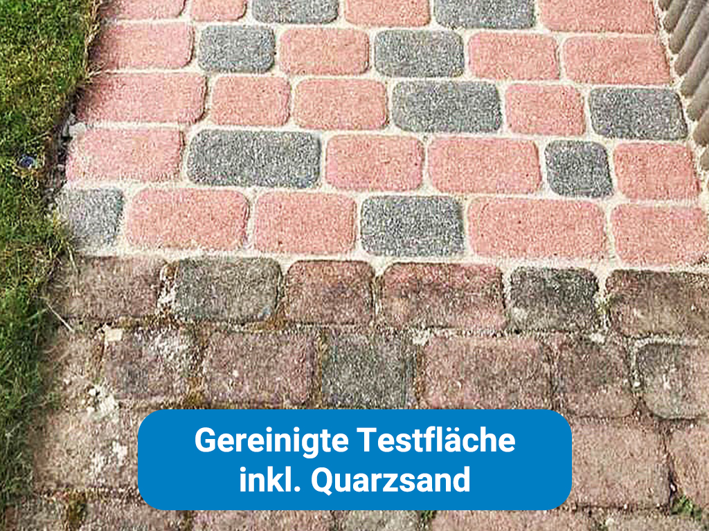 Gereinigte Testfläche inkl Quarzsand in Frankfurt
