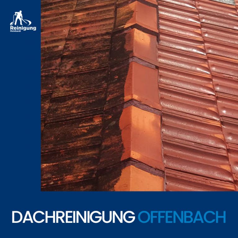 Vorher/Nachher einer Dachreinigung in Offenbach von Reinigung Meinhardt